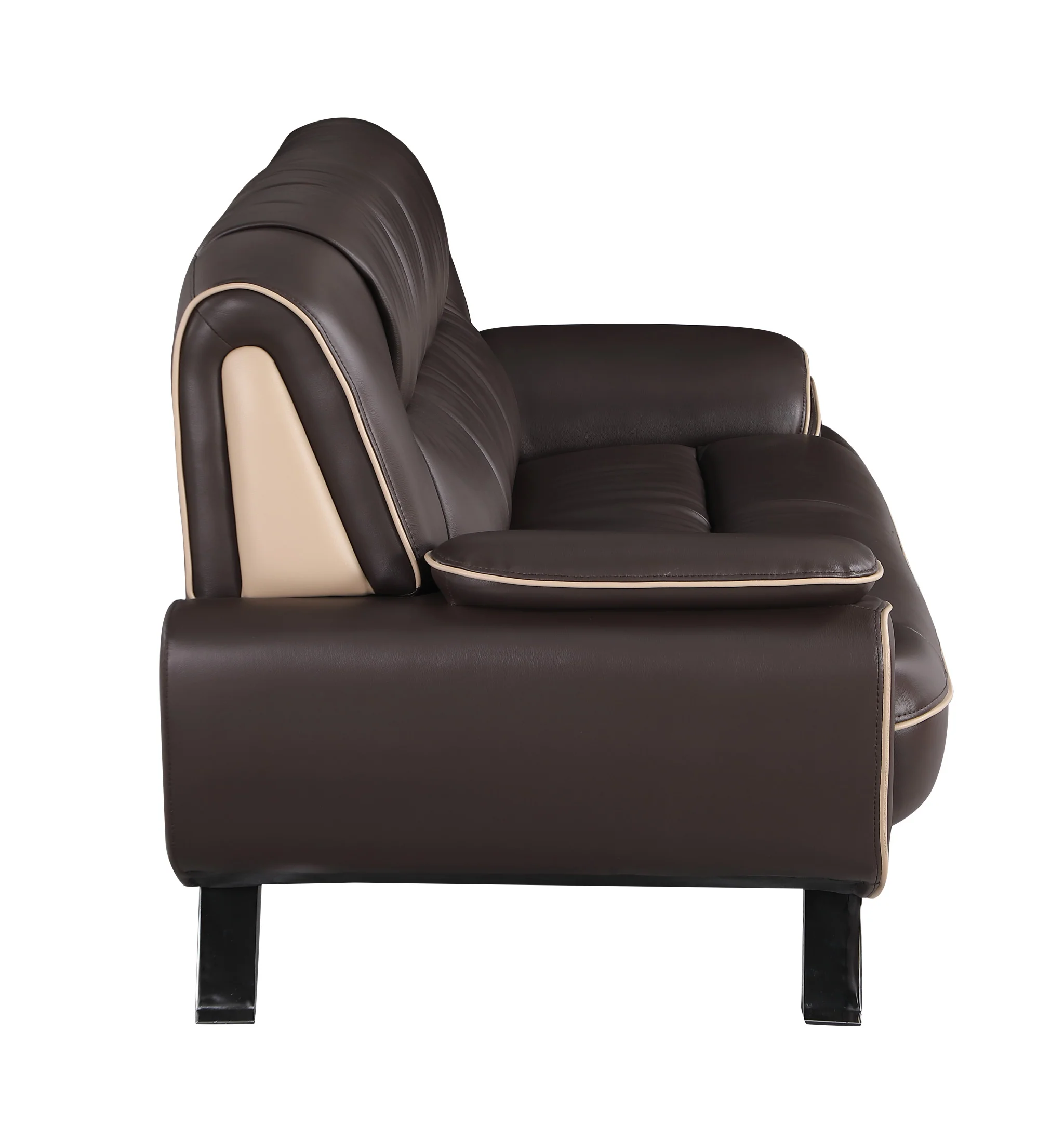 110" Sleek Brown Sofa Set By Homeroots - Image 4