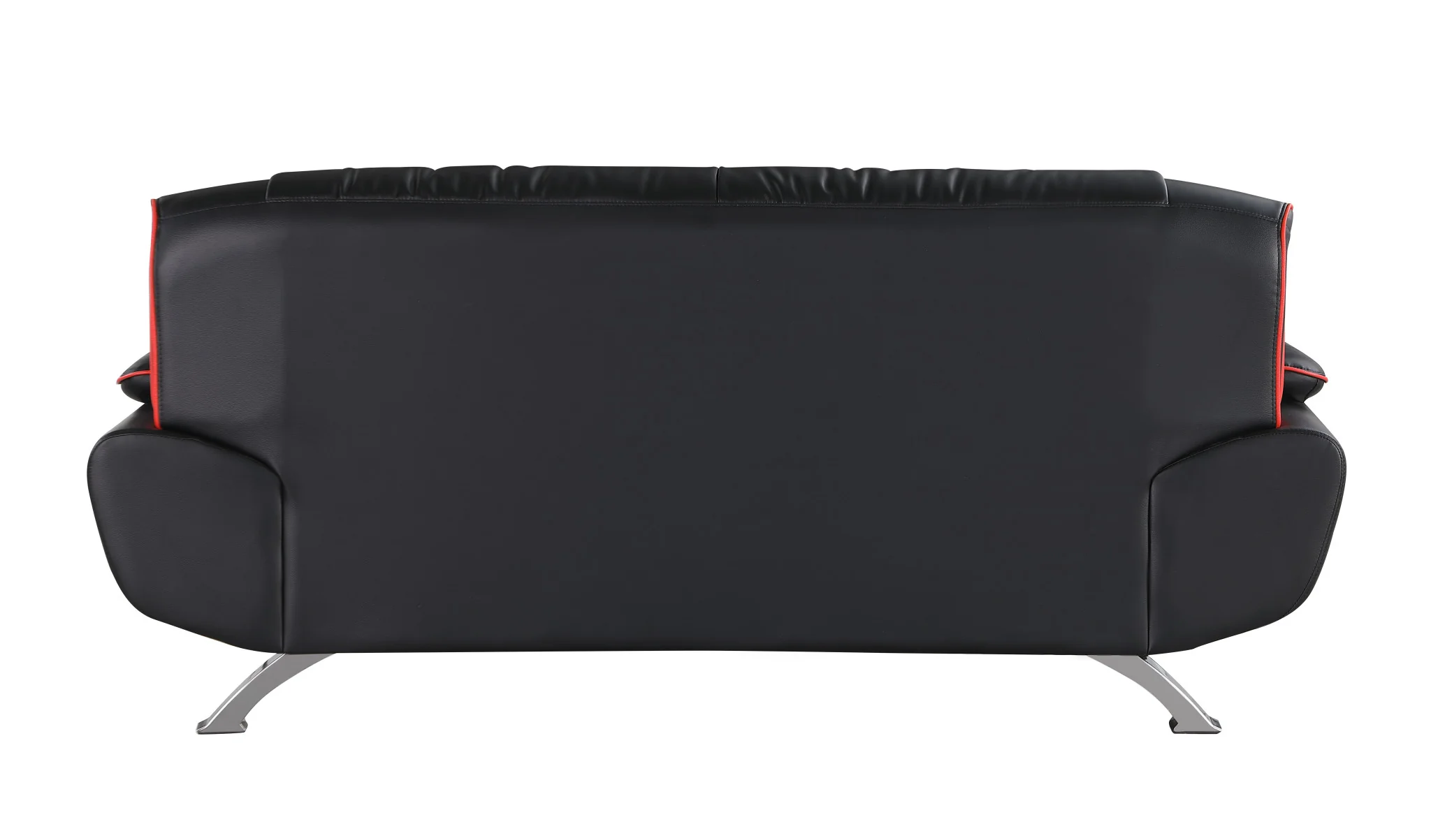 115" Sleek Black Leather Sofa Set By Homeroots - Image 7
