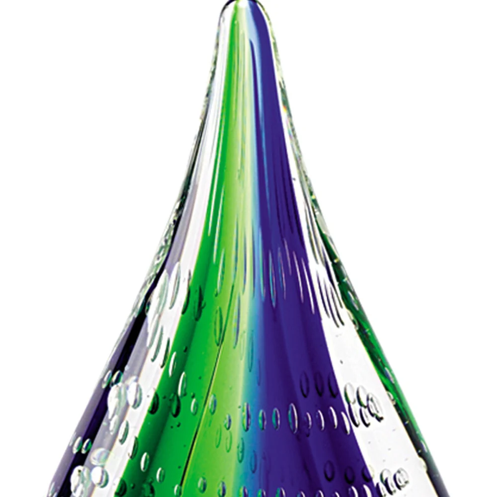 12 Mouth Blown Teardrop Centerpiece on Crystal Base By Homeroots - Image 4