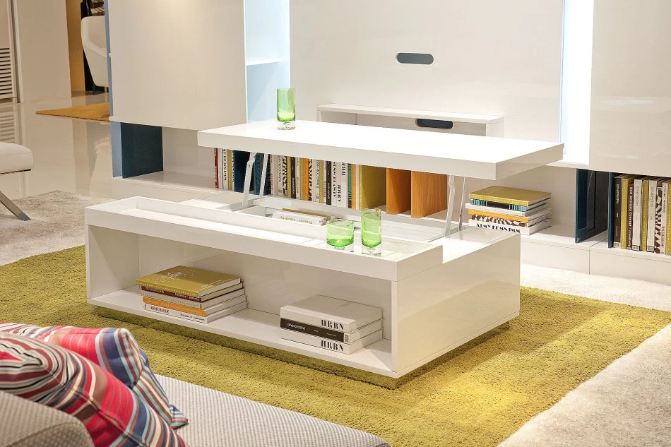 16' White Coffee Table By Homeroots