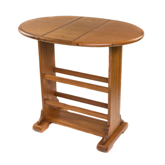 18" Brown Solid Wood Oval End Table By Homeroots - Image 2