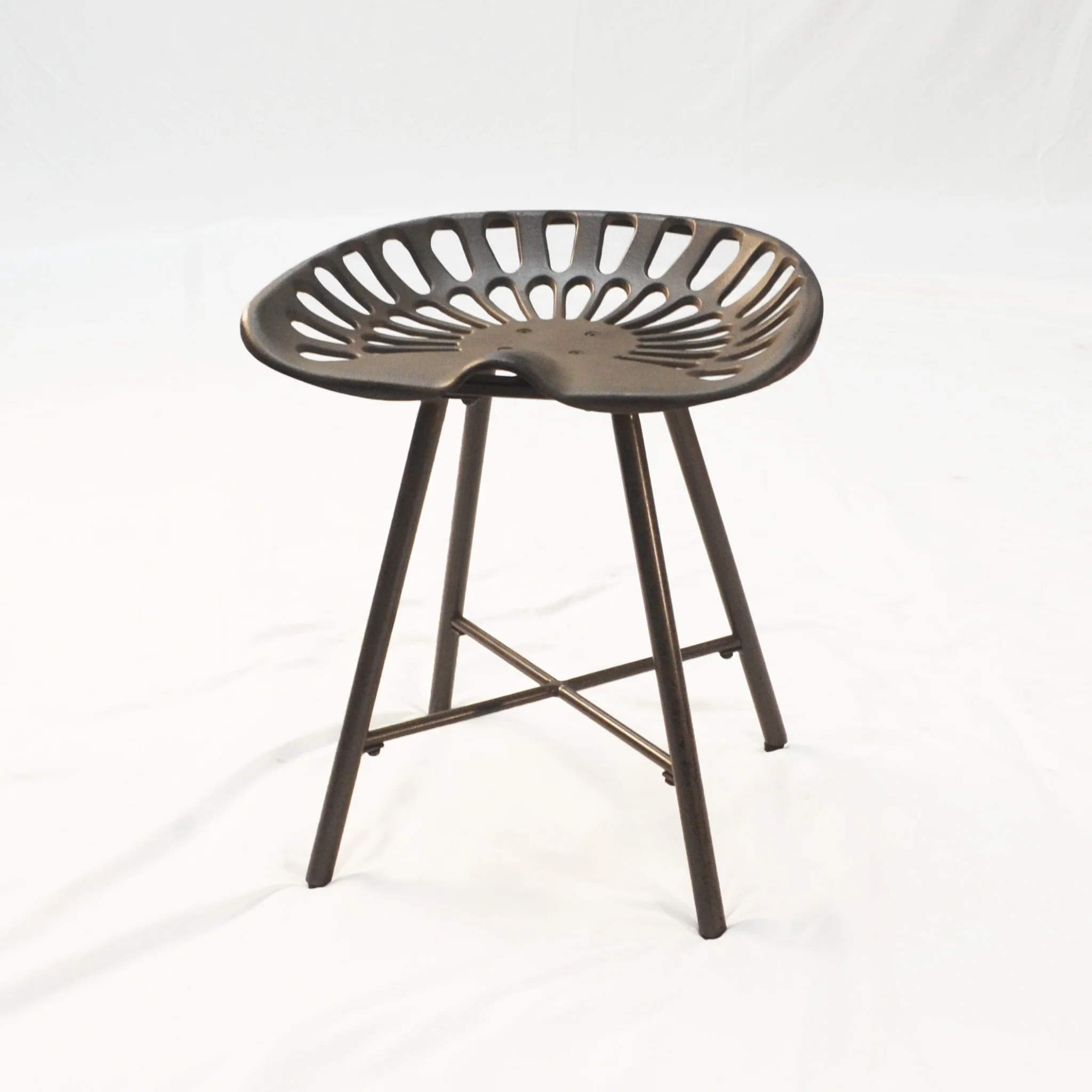 18" Copper Metal Backless Stool By Homeroots