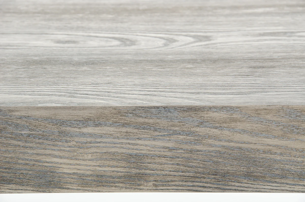 18' Grey Brush Veneer and Stainless Steel Bench By Homeroots - Image 3
