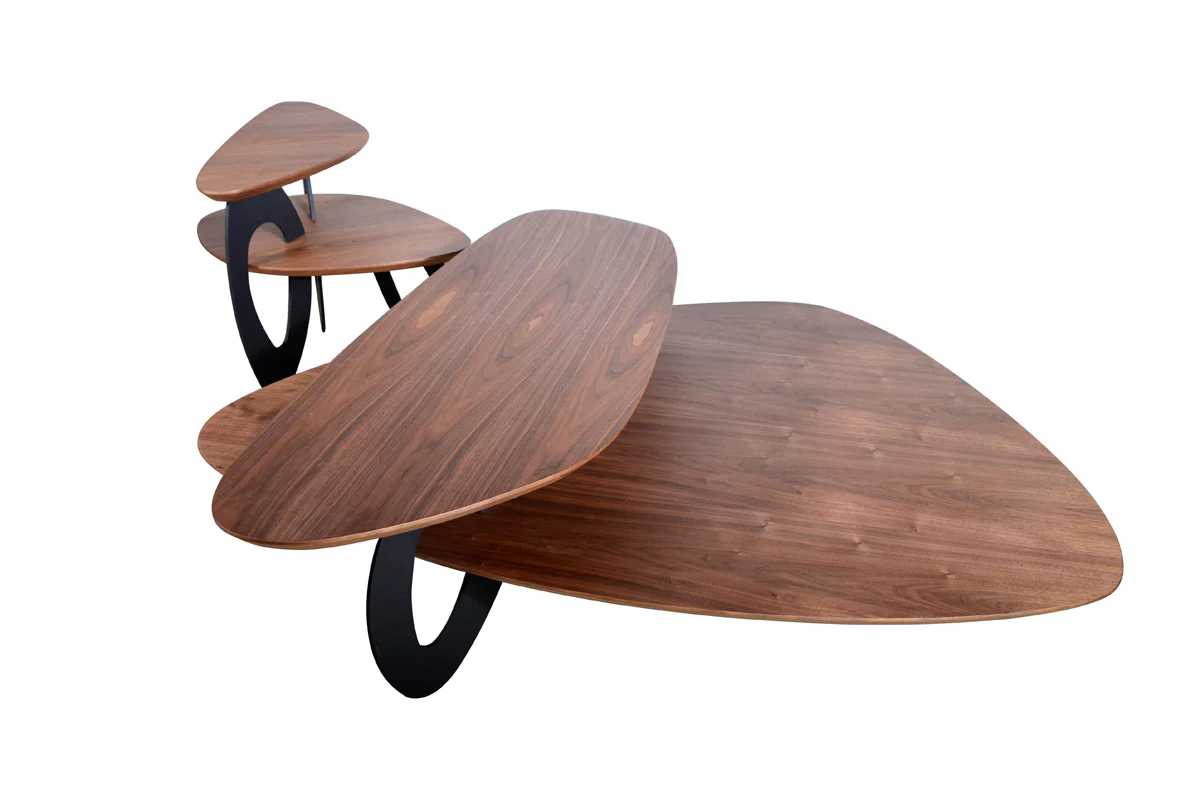 19' Walnut Veneer and Metal End Table By Homeroots - 282753 - Image 4