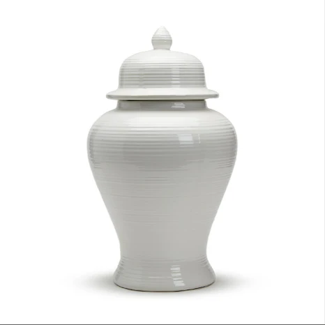 19" White Temple Jar Set Of 2 By Tozai Home