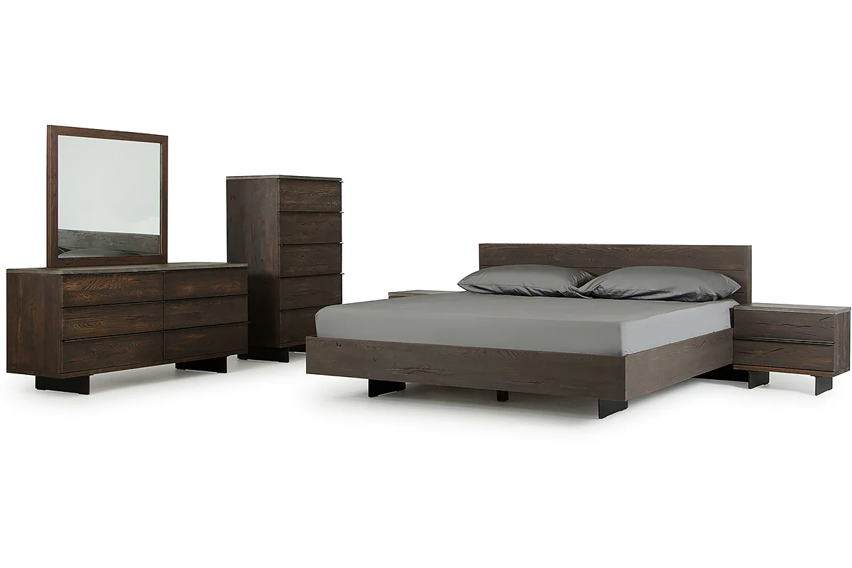 20' Dark Aged Oak Wood And Metal Nightstand By Homeroots - Image 4