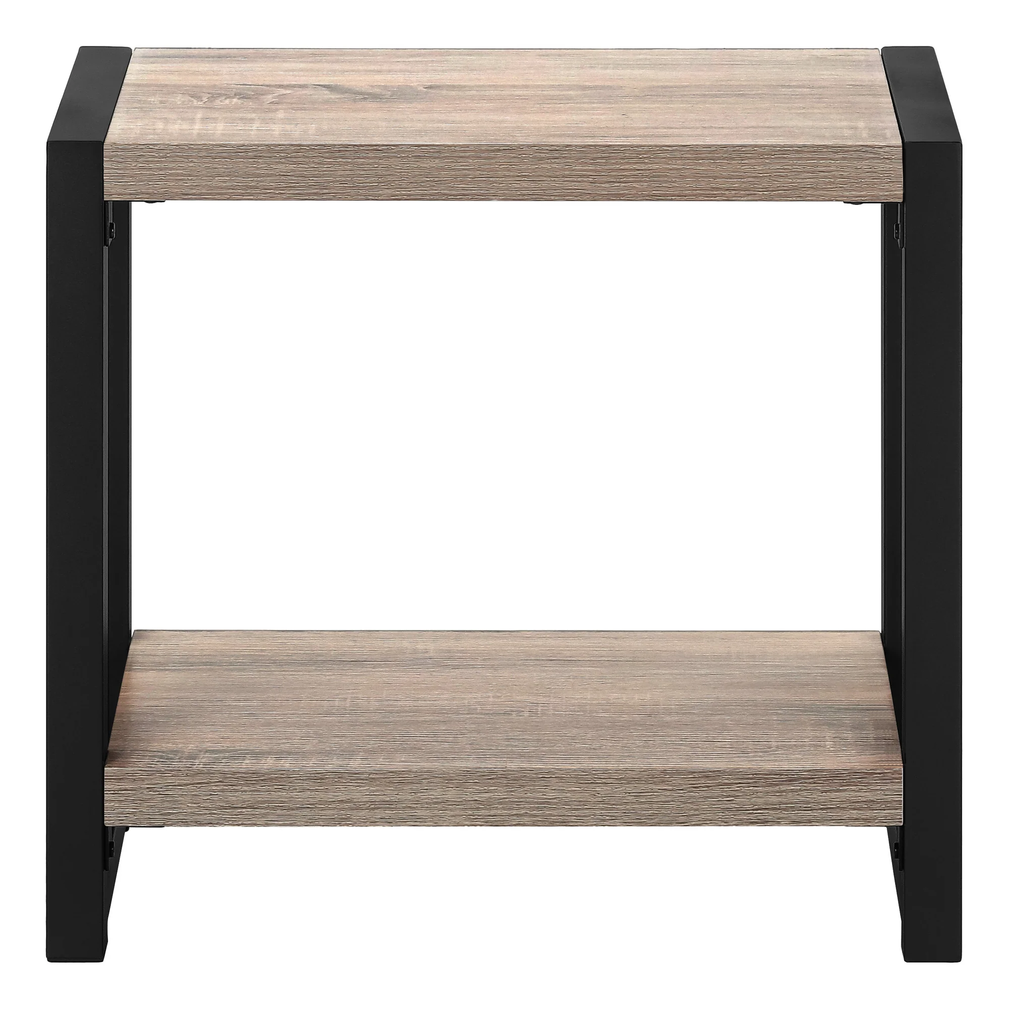 22" Black And Dark Taupe End Table With Shelf By Homeroots - Image 4
