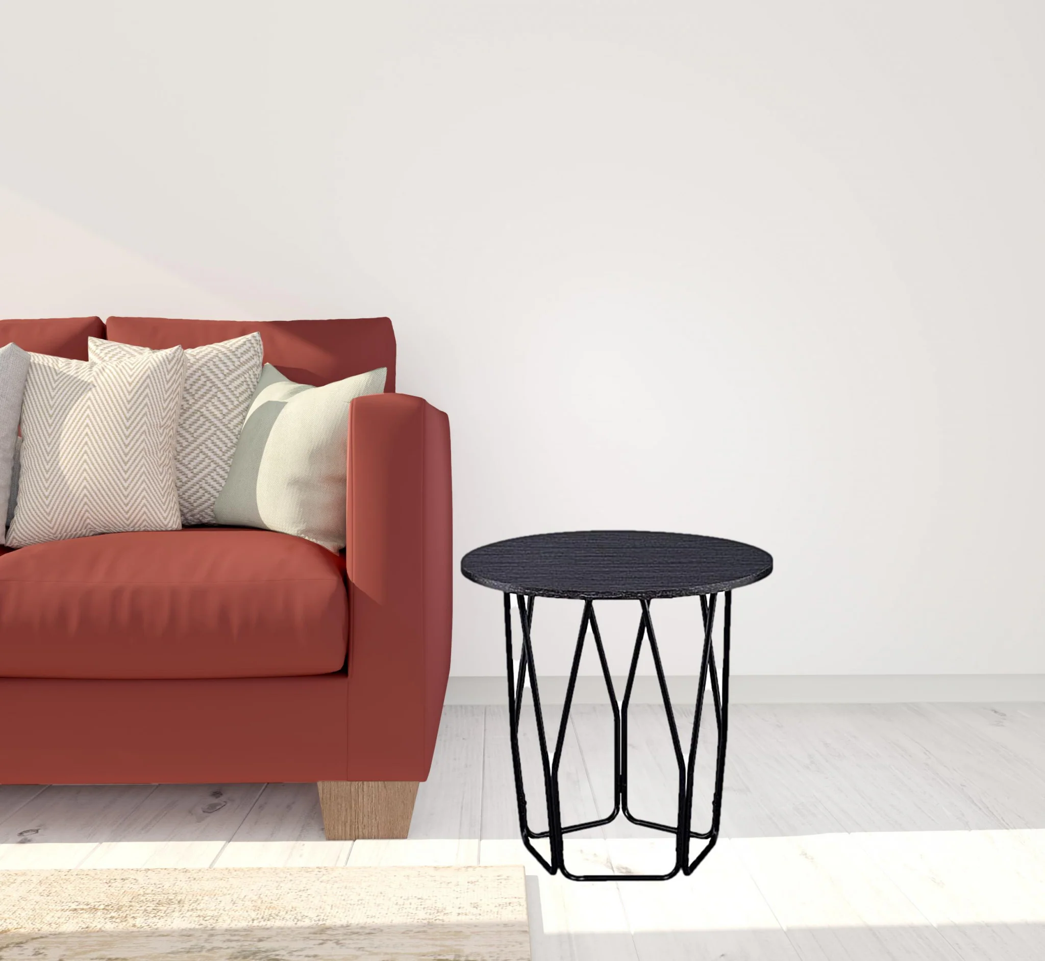 22" Black And Espresso Manufactured Wood And Metal Round End Table By Homeroots