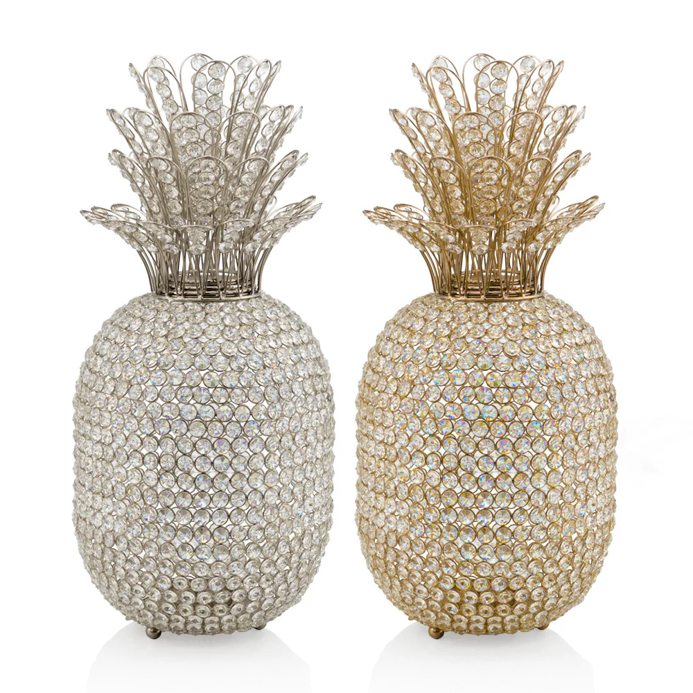 23" Glam Bling Faux Crystal and Silver Pineapple By Homeroots - Image 2