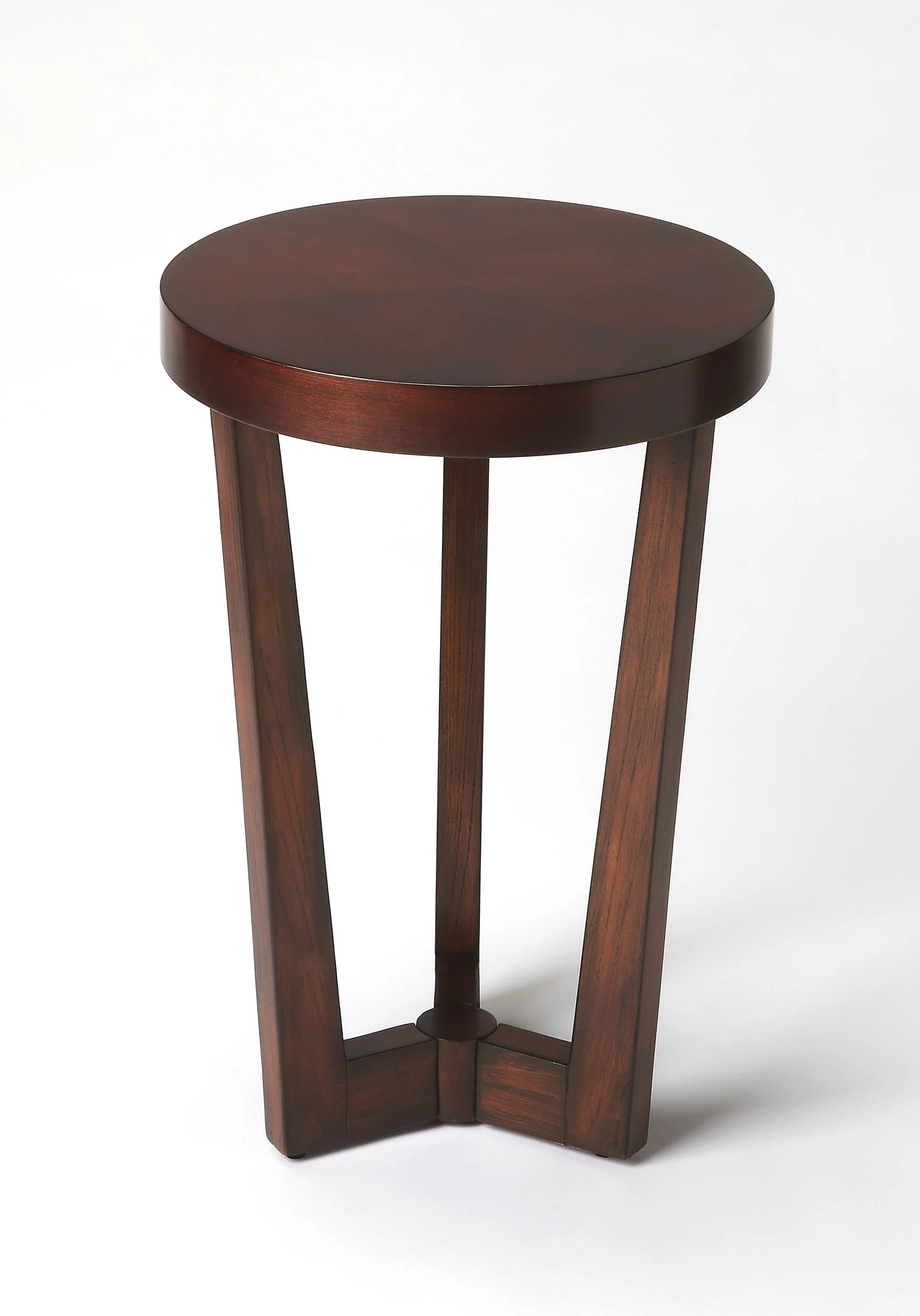 24" Cherry Manufactured Wood Round End Table By Homeroots
