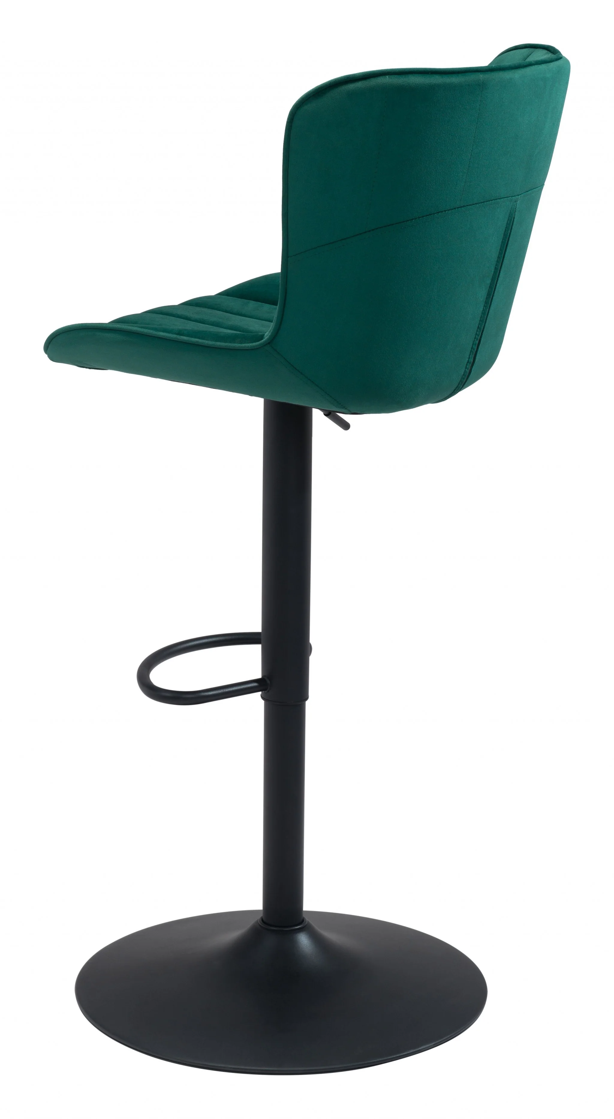 24" Green And Black Steel Swivel Low Back Counter Height Bar Chair With Footrest By Homeroots - Image 6