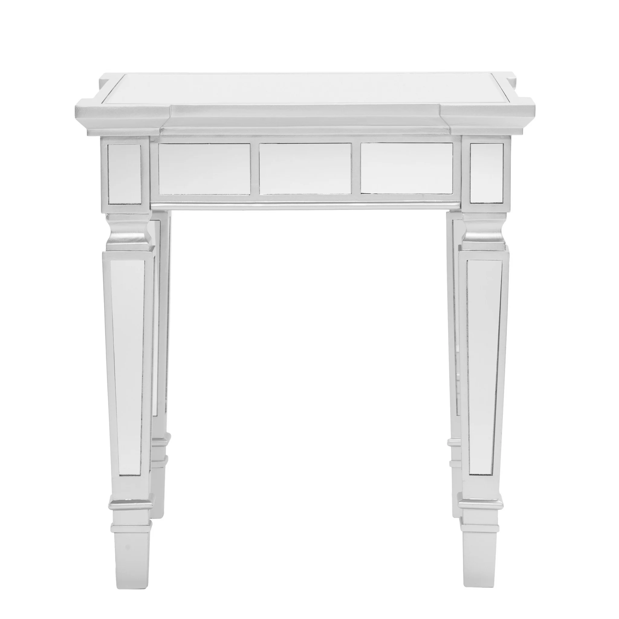 24" Silver Glass And Manufactured Wood Square Mirrored End Table By Homeroots - Image 2