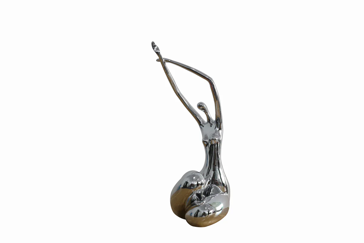 24" Silver Polyresin Sculpture By Homeroots