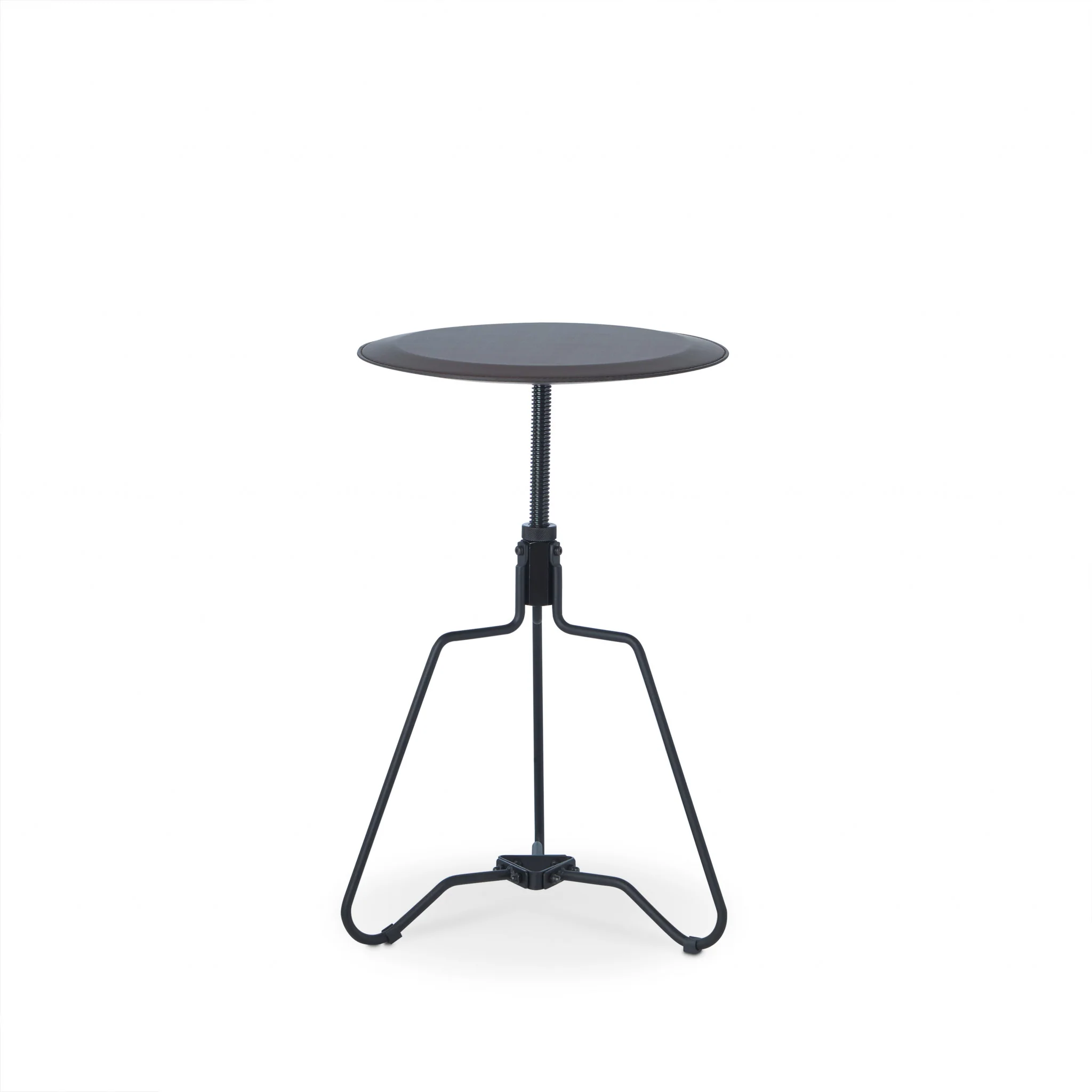 25" Sandy Black And Espresso Veneer And Metal Round End Table By Homeroots