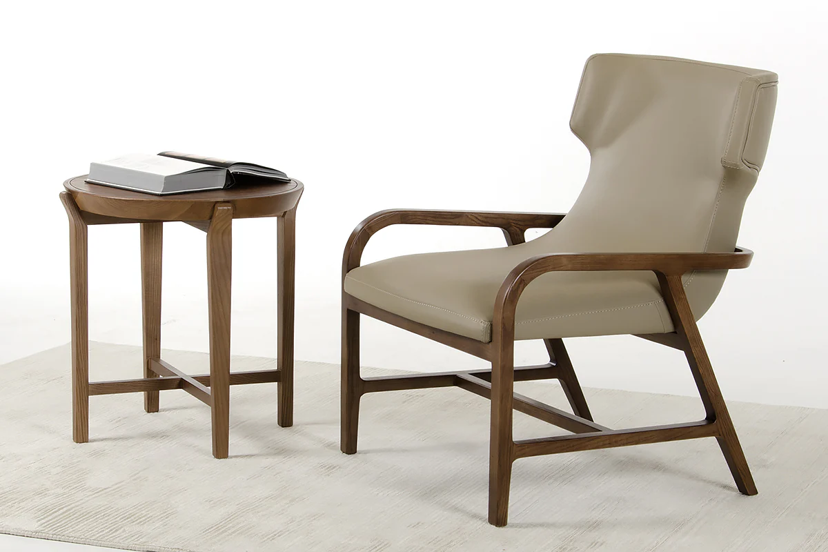 25' Walnut Wood and Veneer Side Table By Homeroots