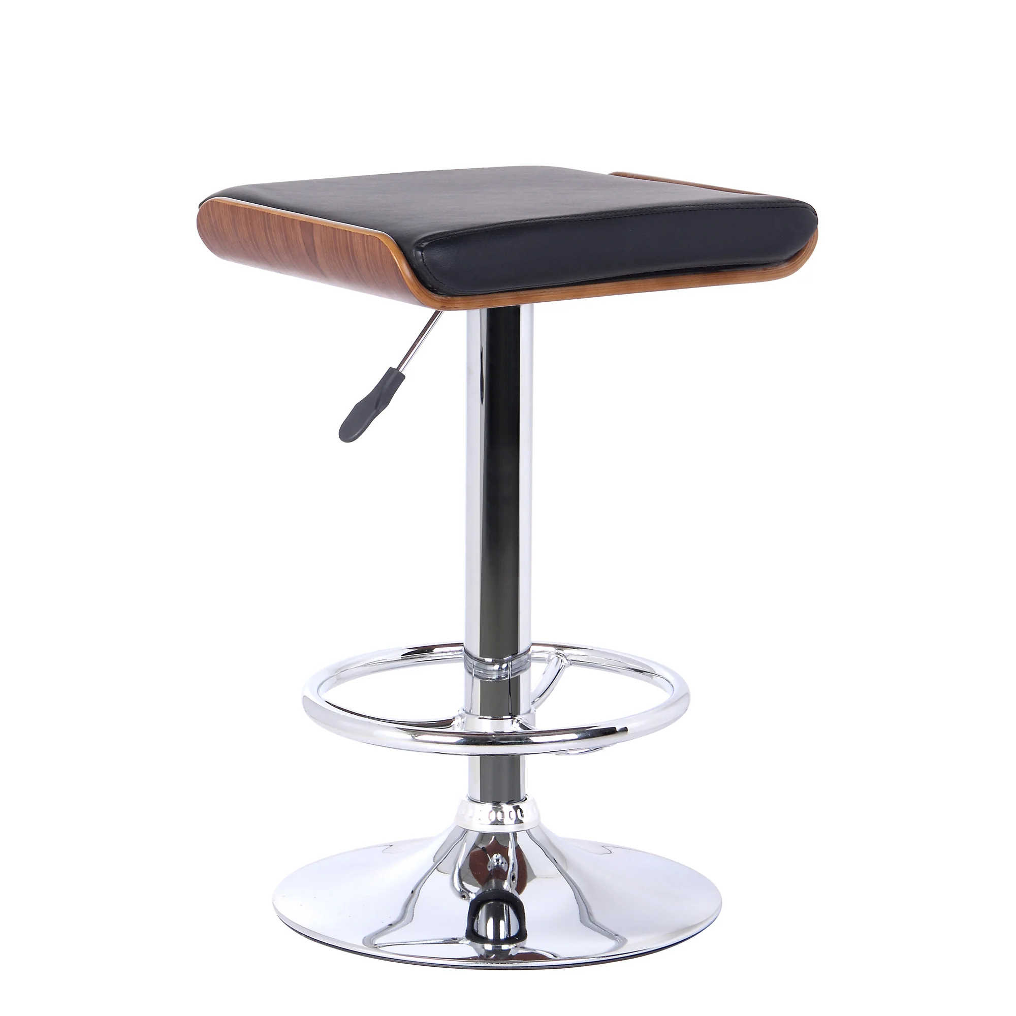 26" Black Faux Leather Chrome Finished Bar Stool By Homeroots - Image 2