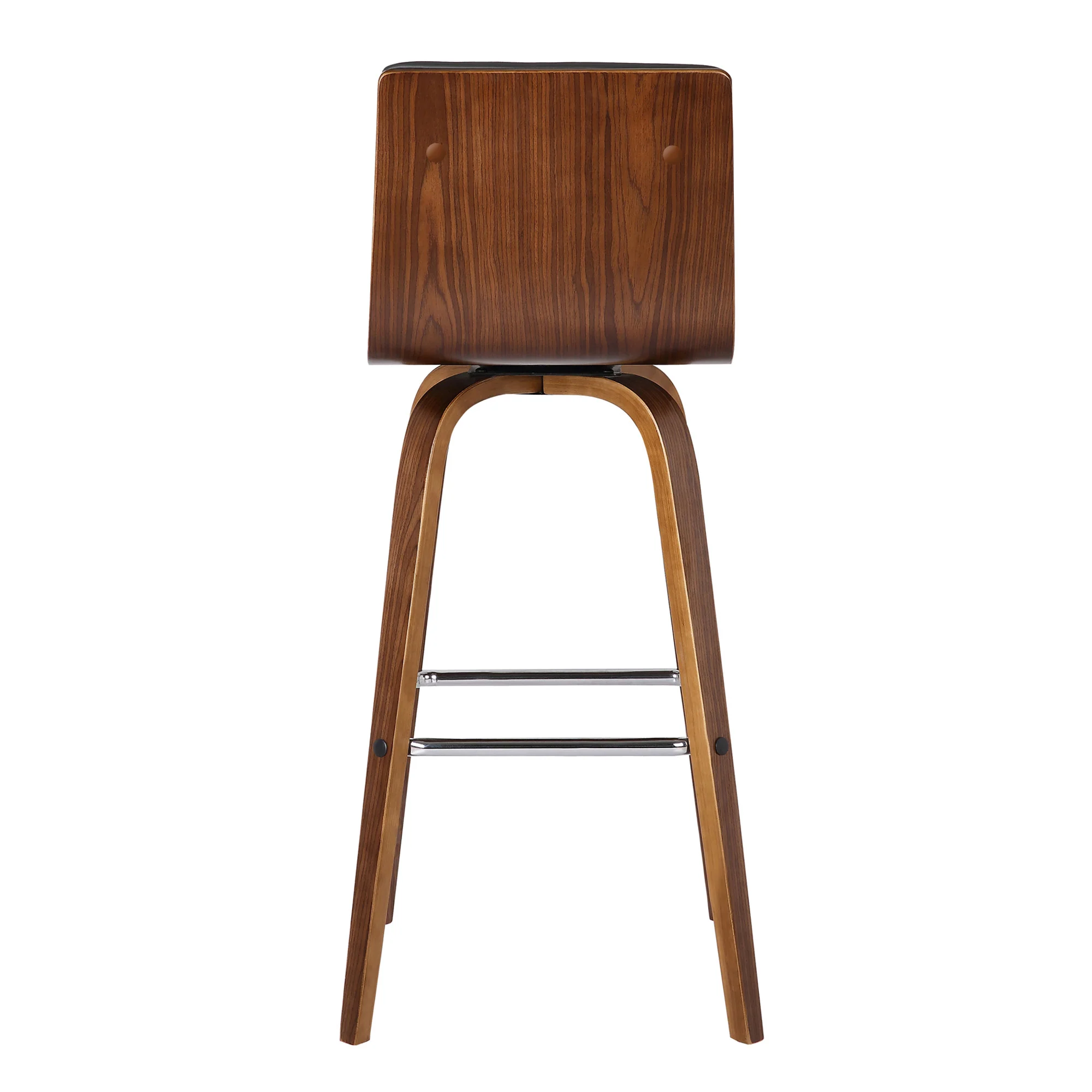 26” Gray Faux Leather Wooden Swivel Bar Stool By Homeroots - Image 3