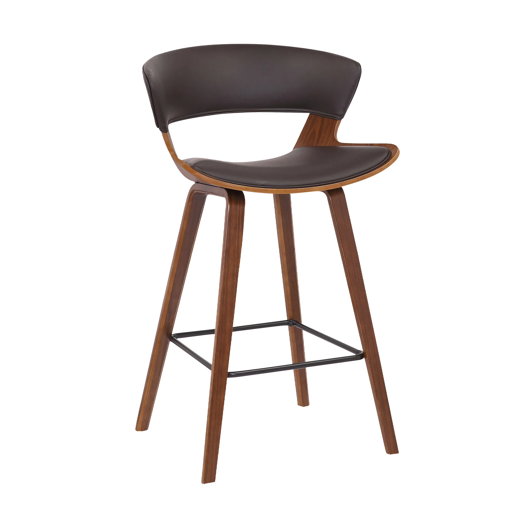 27 Inches Saddle Seat Leatherette Counter Stool, Brown By Benzara