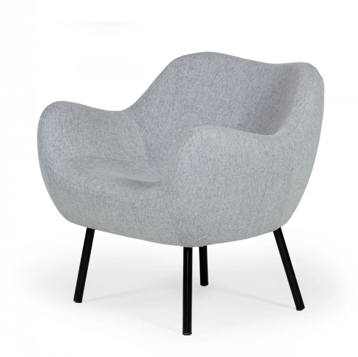 28" Modern Grey Linen Fabric Chunky Wingback Chair By Homeroots