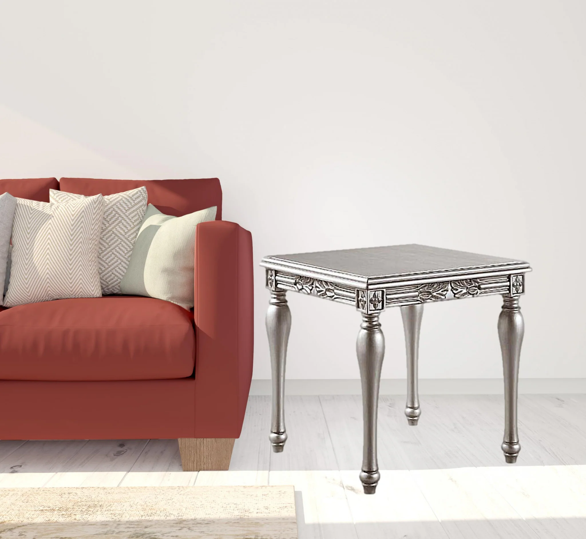 28" Platinum Manufactured Wood Square End Table By Homeroots