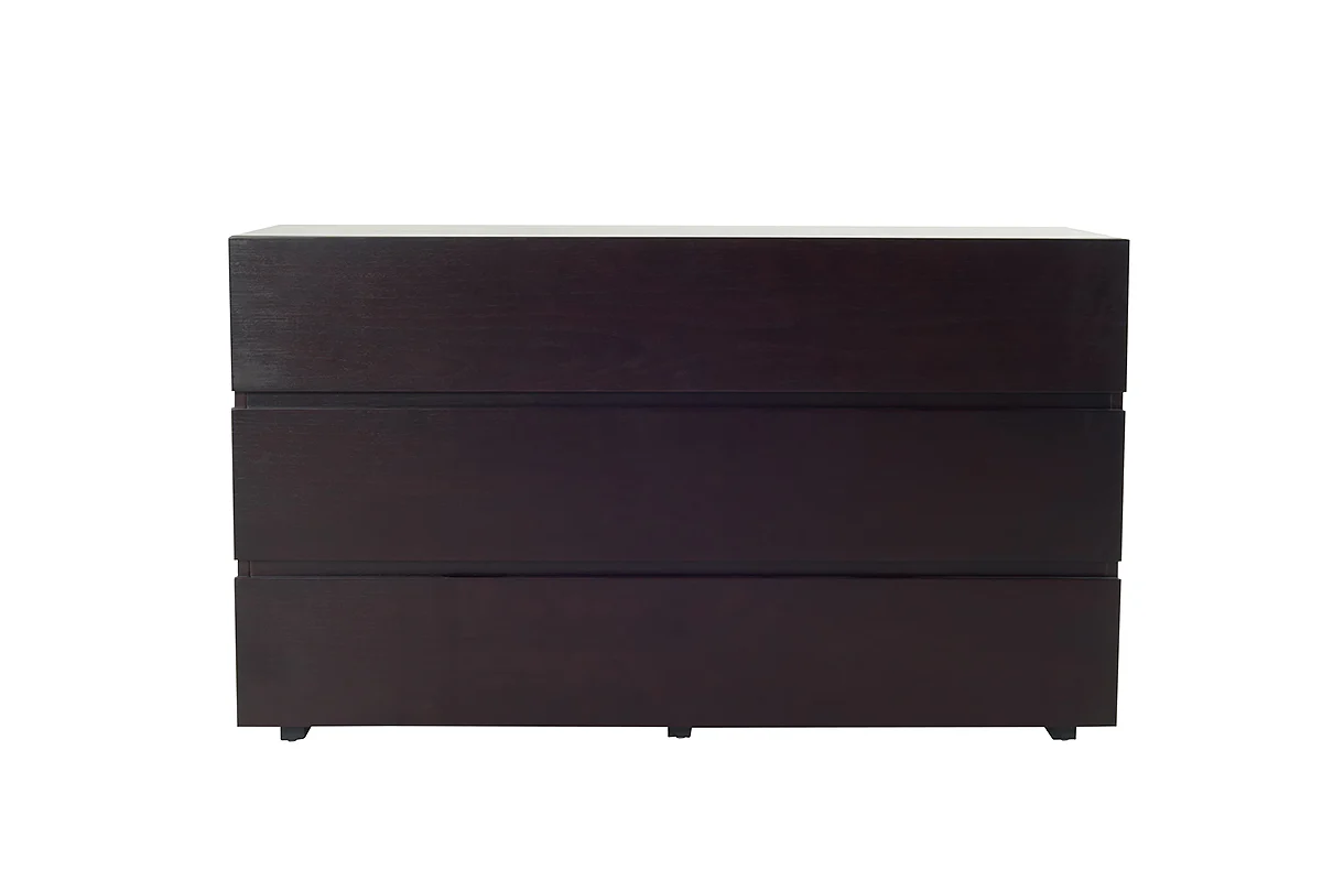 28 Wenge Veneer and MDF Dresser with 3 Drawers By Homeroots