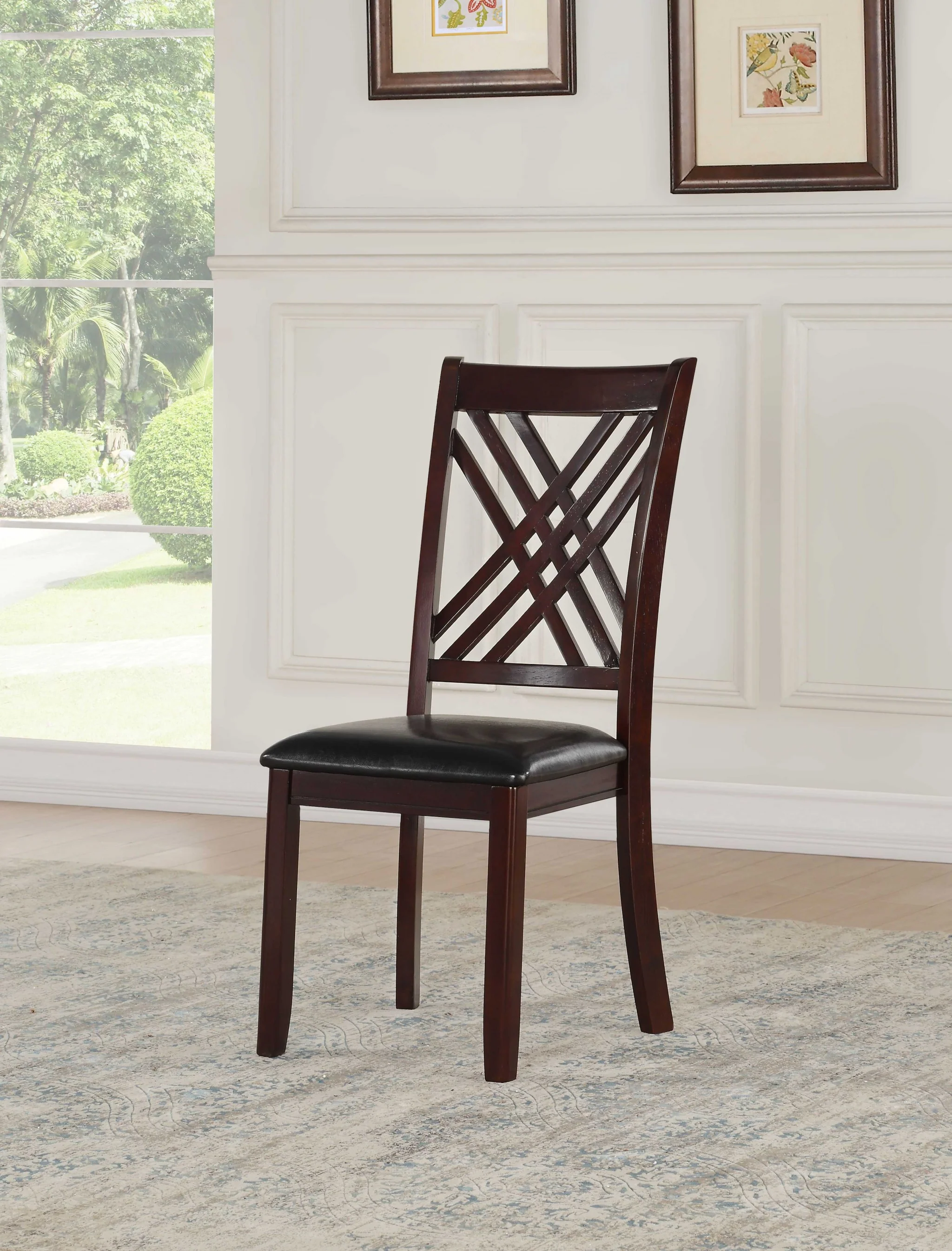 2Pc Black And Espresso Side Chair By Homeroots - 318946