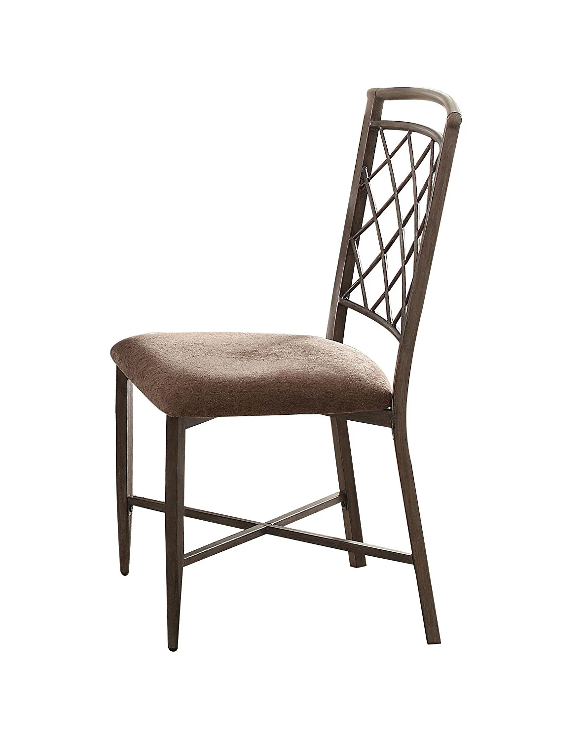 2Pc Fabric And Antique Side Chair By Homeroots