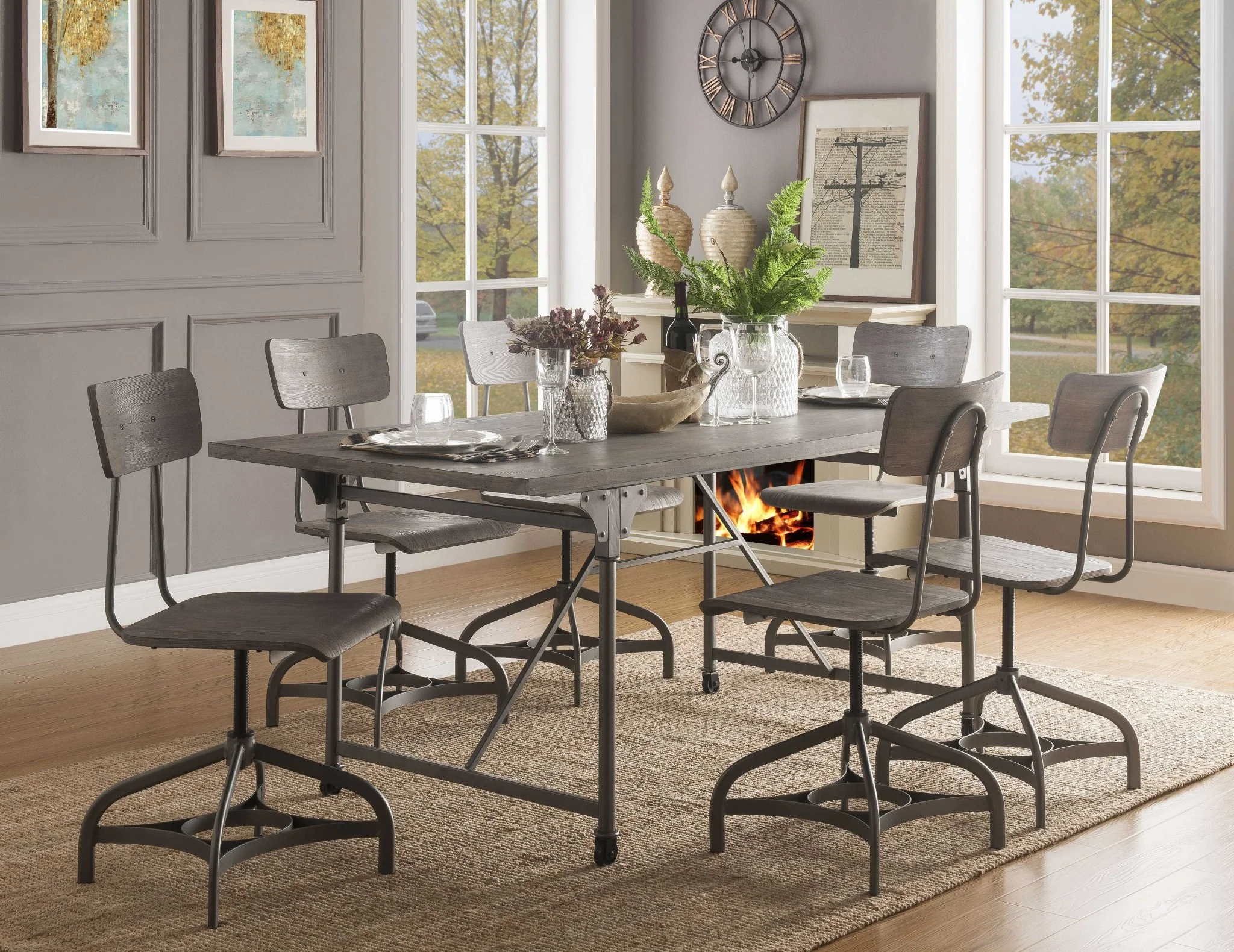 2Pc Ray Oak And Sandy Gray Side Chair By Homeroots