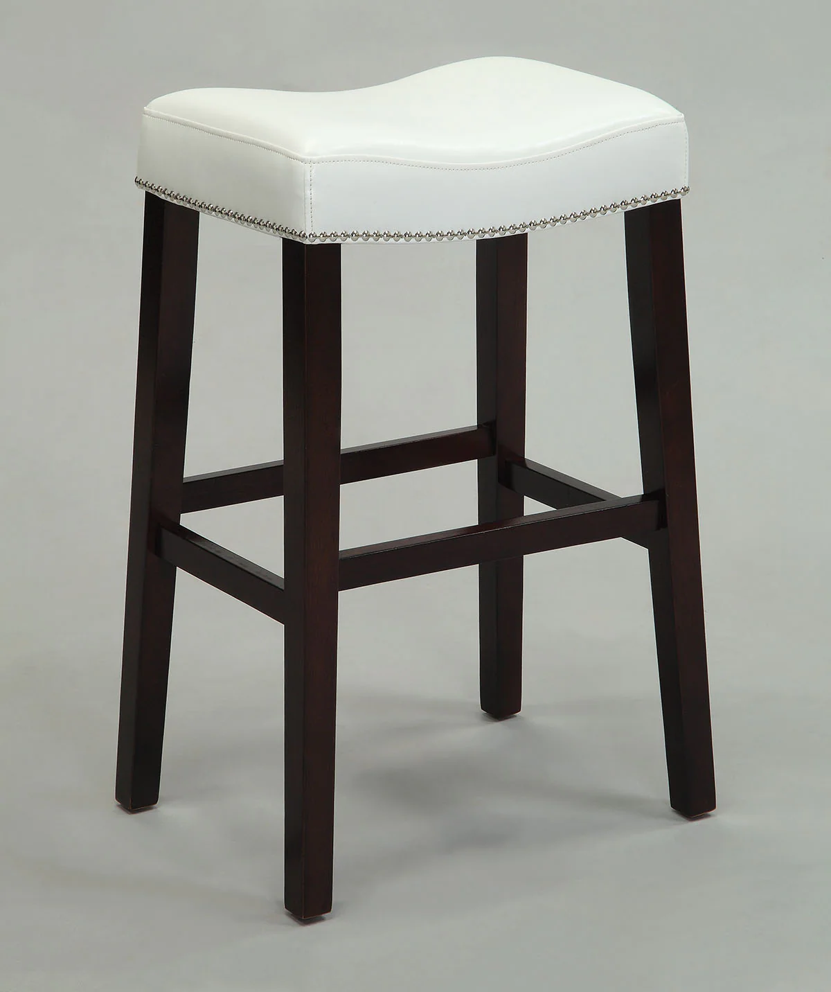 2Pc White And Espresso Bar Stool By Homeroots