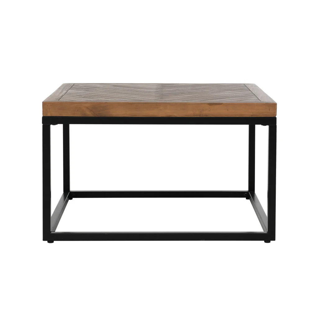 30" Black And Brown Solid Wood Square Distressed Coffee Table By Homeroots