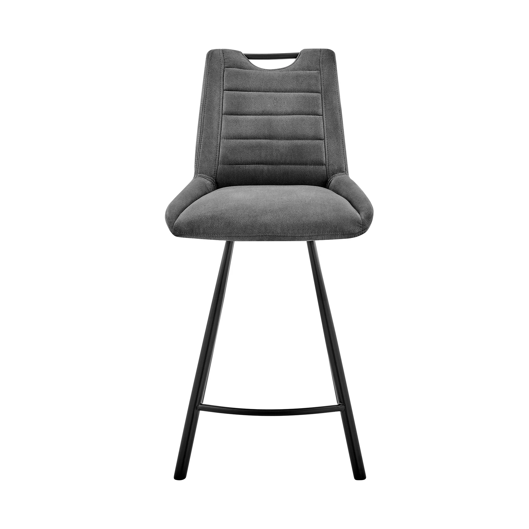30" Black Fabric and Black Metal Bar Stool By Homeroots - Image 3
