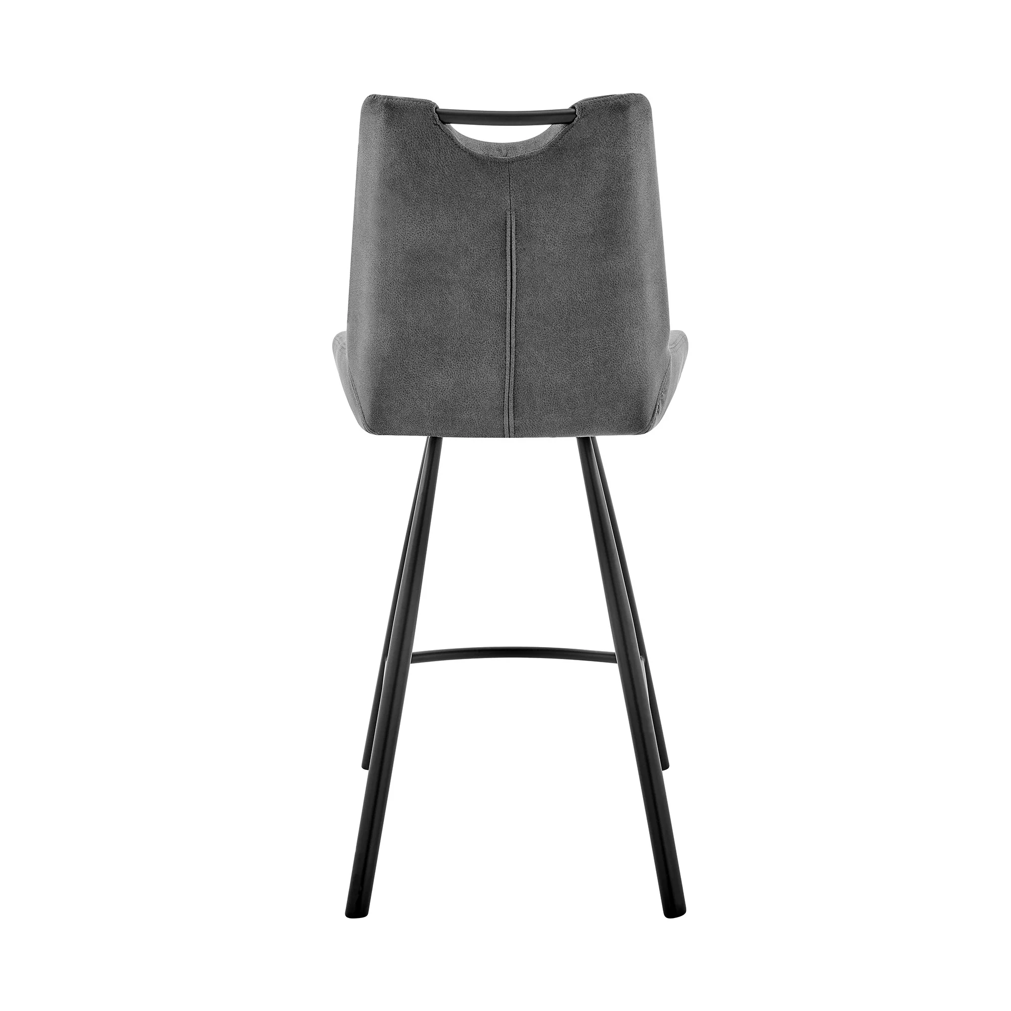 30" Black Fabric and Black Metal Bar Stool By Homeroots - Image 6