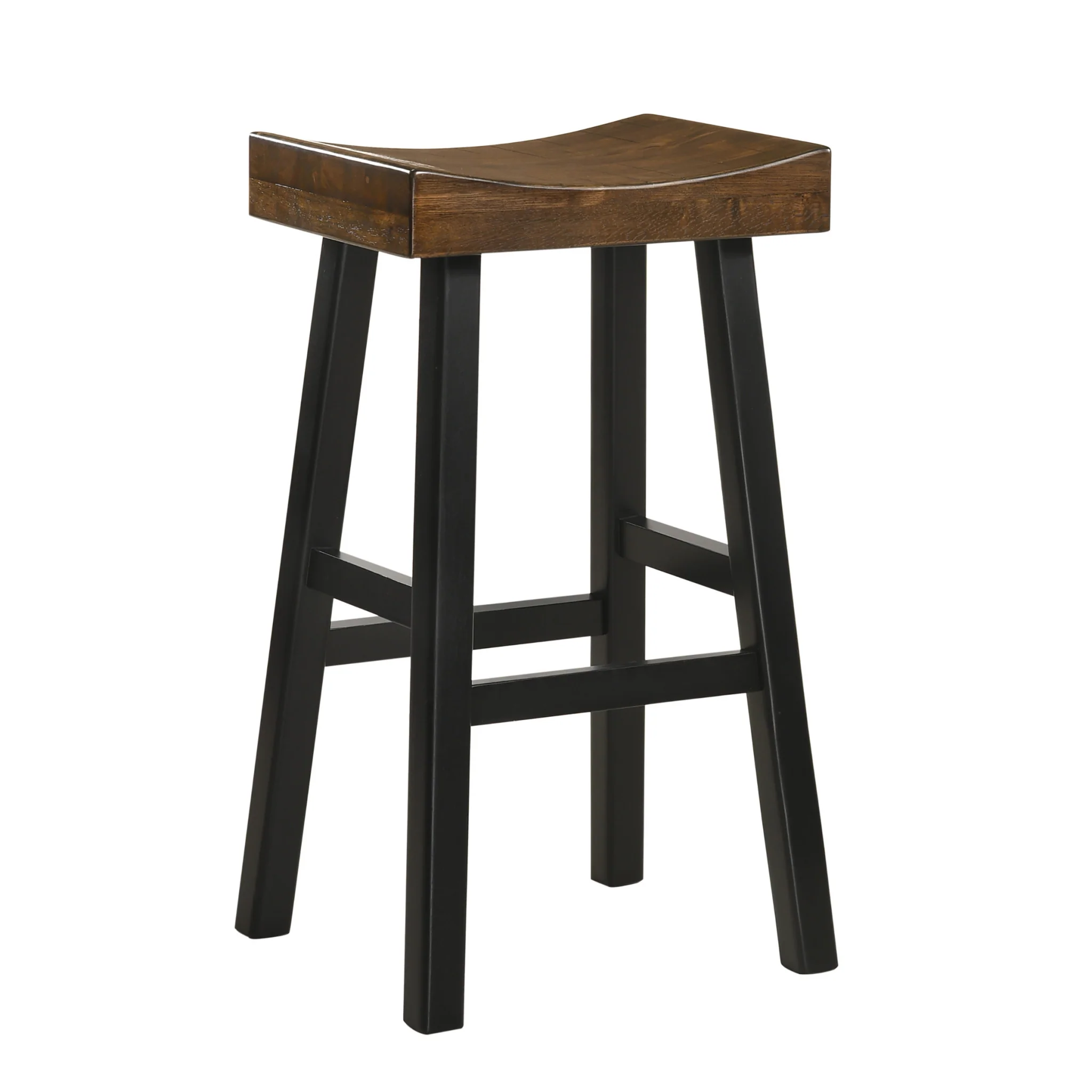 30" Brown And Black Backless Bar Height Bar Chair With Footrest By Homeroots