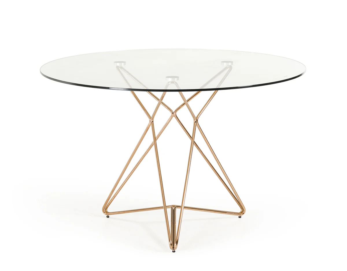 30' Glass And Steel Round Dining Table By Homeroots - 283104