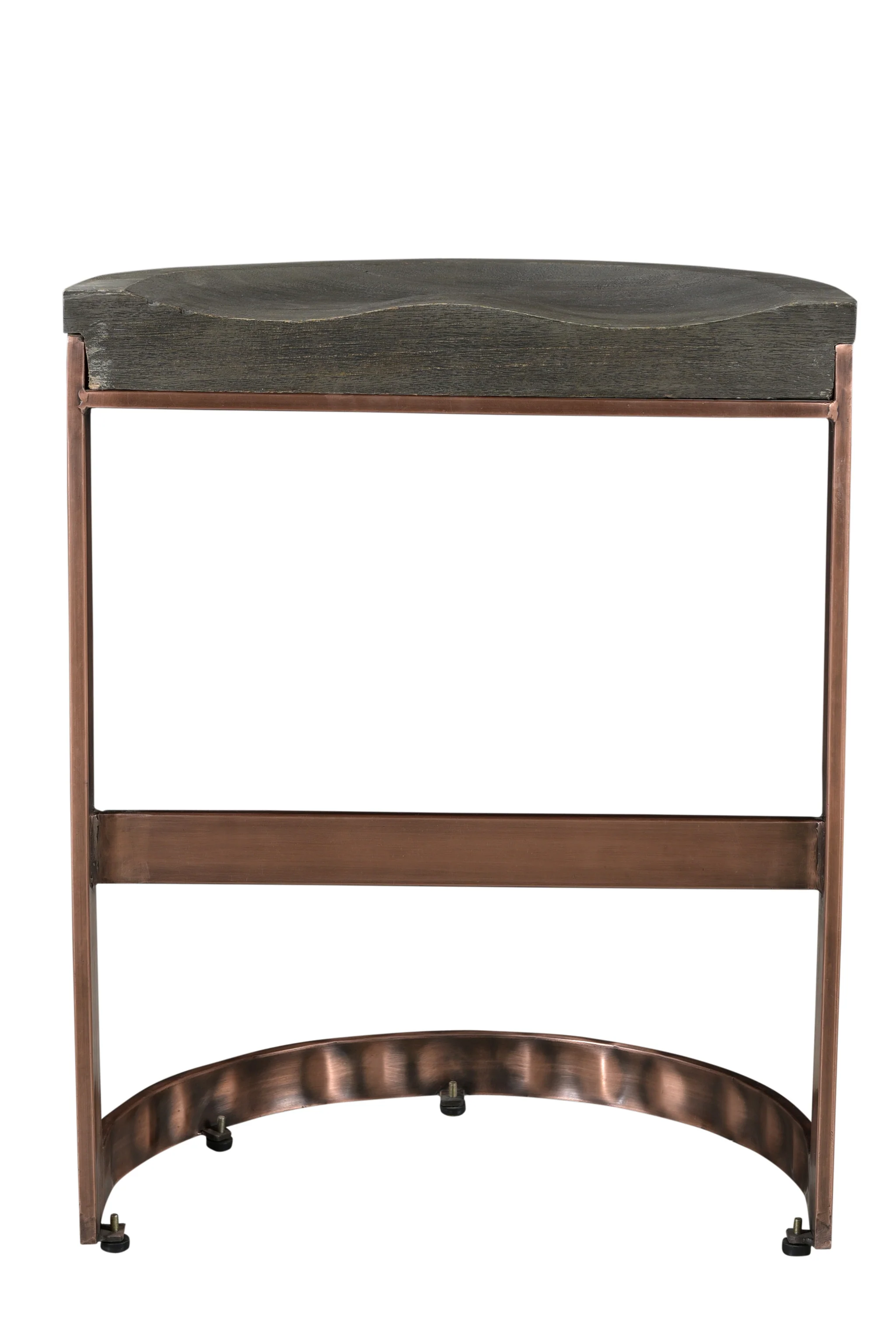 30" Gray And Copper Iron Backless Bar Height Bar Chair With Footrest By Homeroots