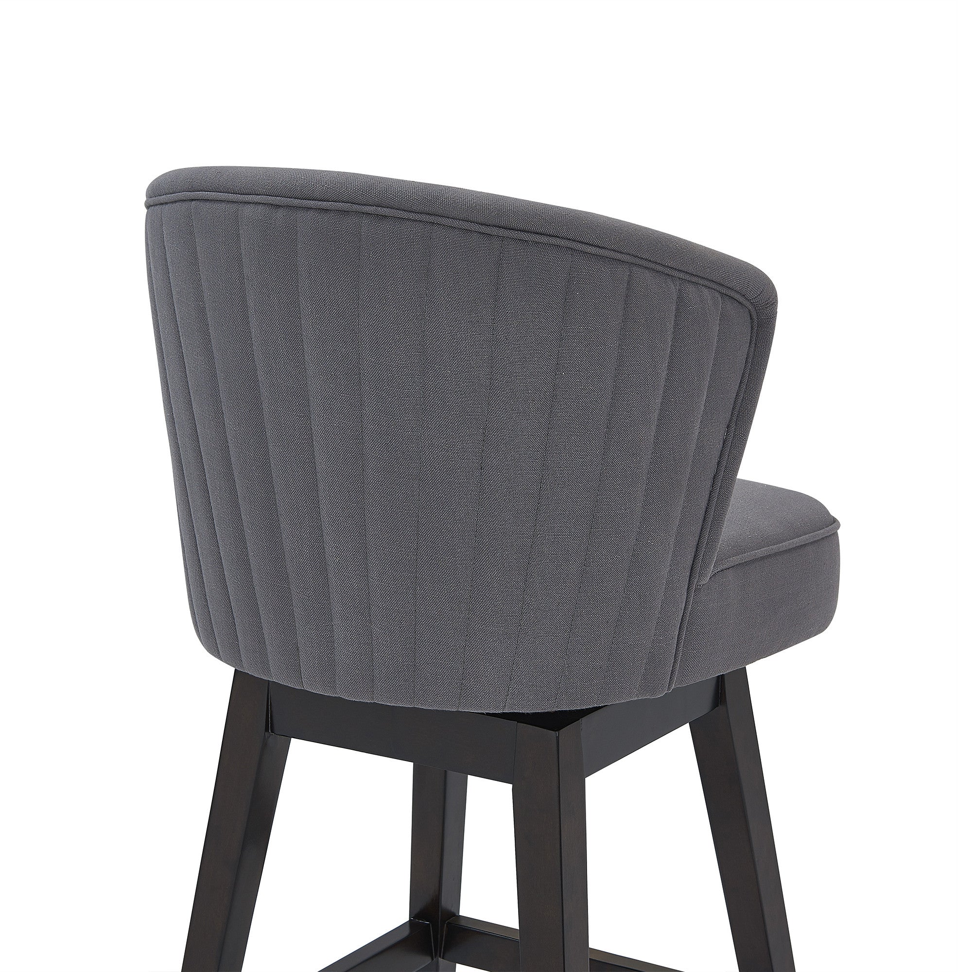 30" Grey Espresso Wood Fabric Swivel Bar Stool By Homeroots - Image 6