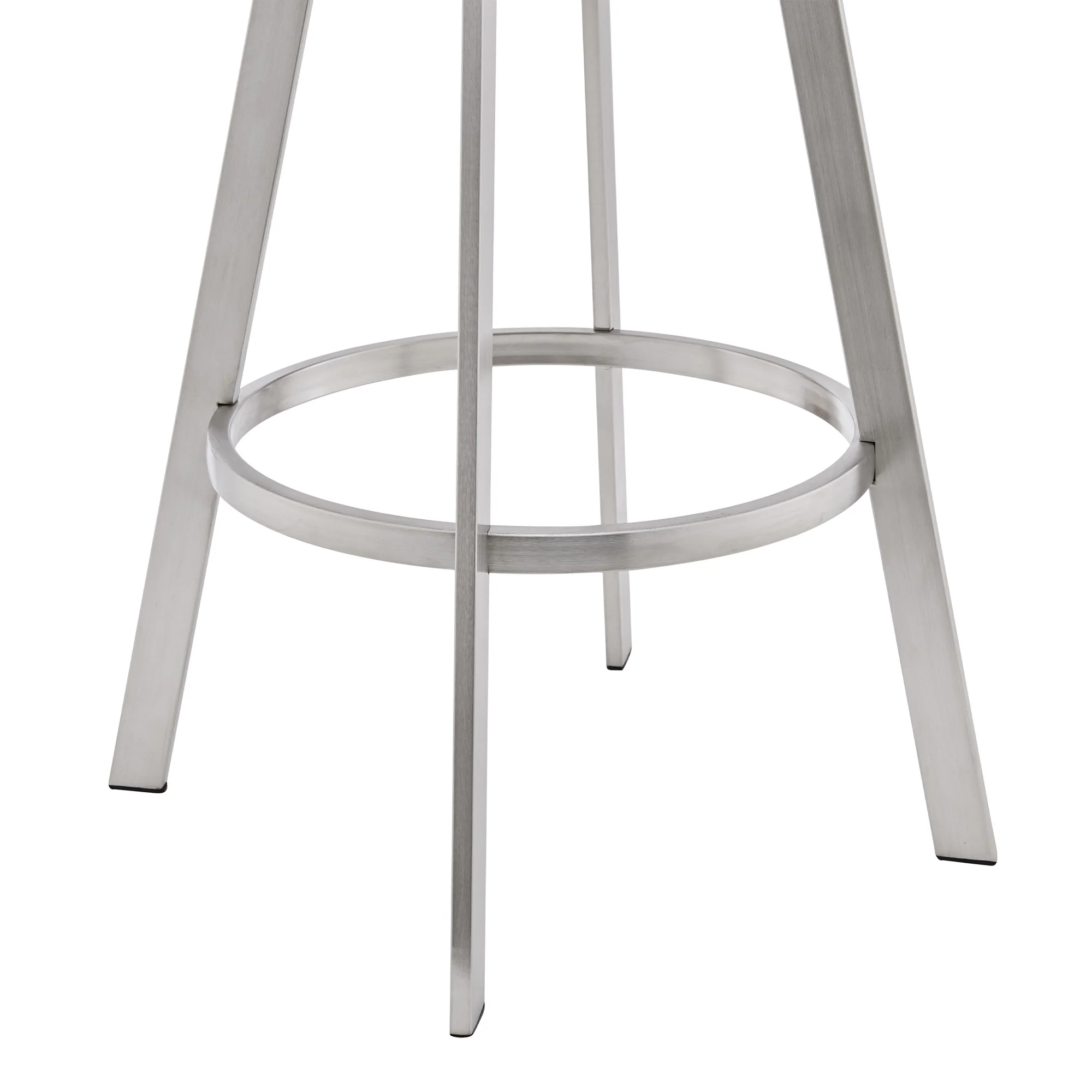 30" Mod Grey Faux Leather Brushed Silver Finish Swivel Bar Stool By Homeroots - Image 7