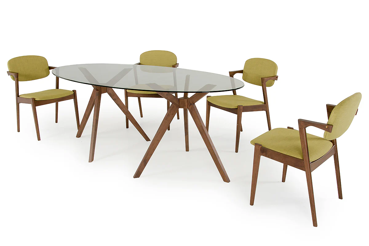 30" Wood and Glass Oval Dining Table By Homeroots