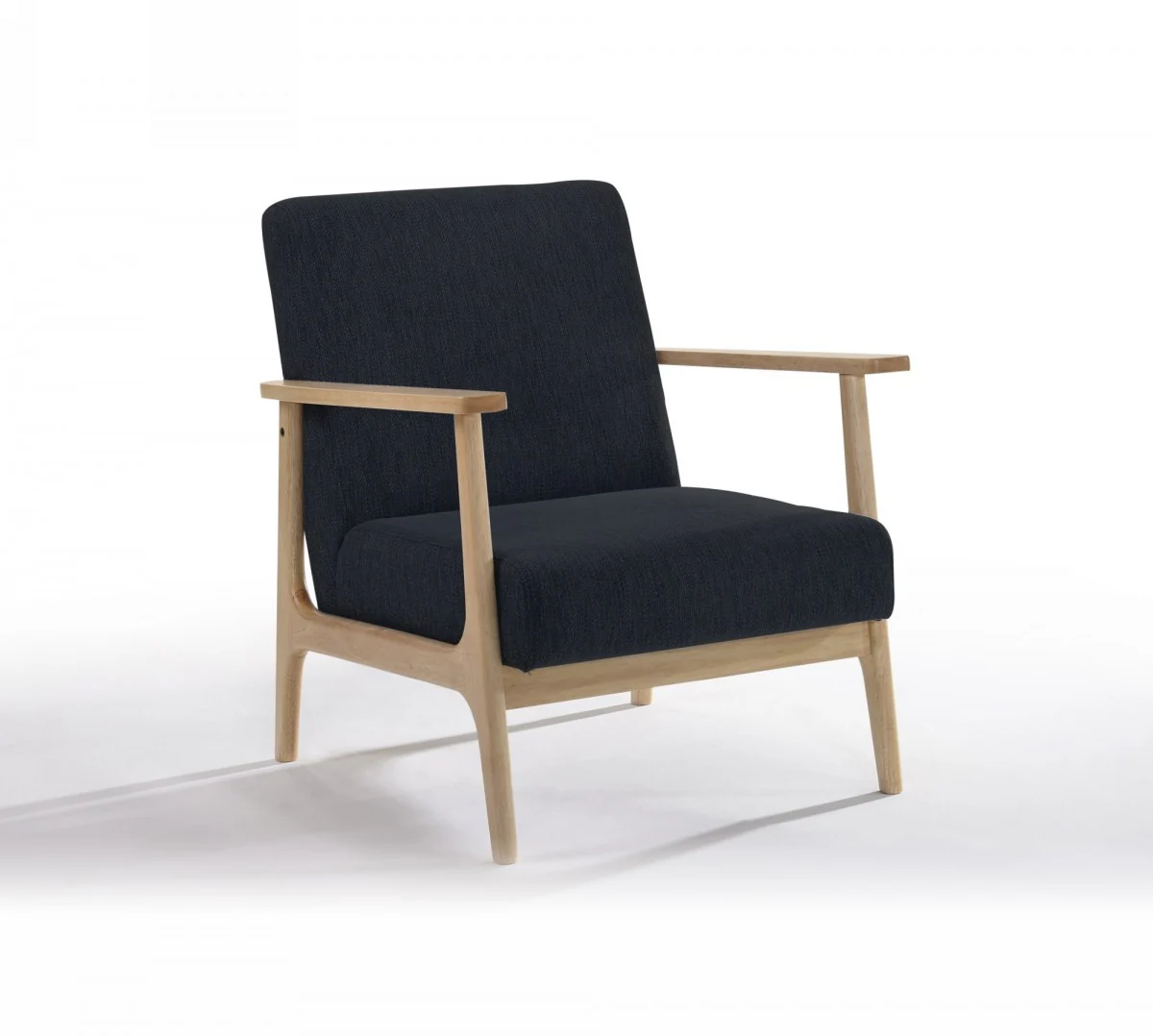 31" Black and Natural Oak Low Seat Modern Armchair By Homeroots