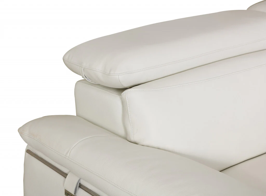 31" Fashionable White Leather Loveseat By Homeroots - Image 4