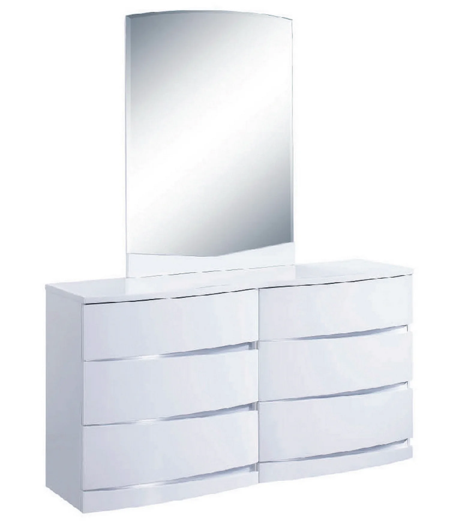 32" Exquisite White High Gloss Dresser By Homeroots