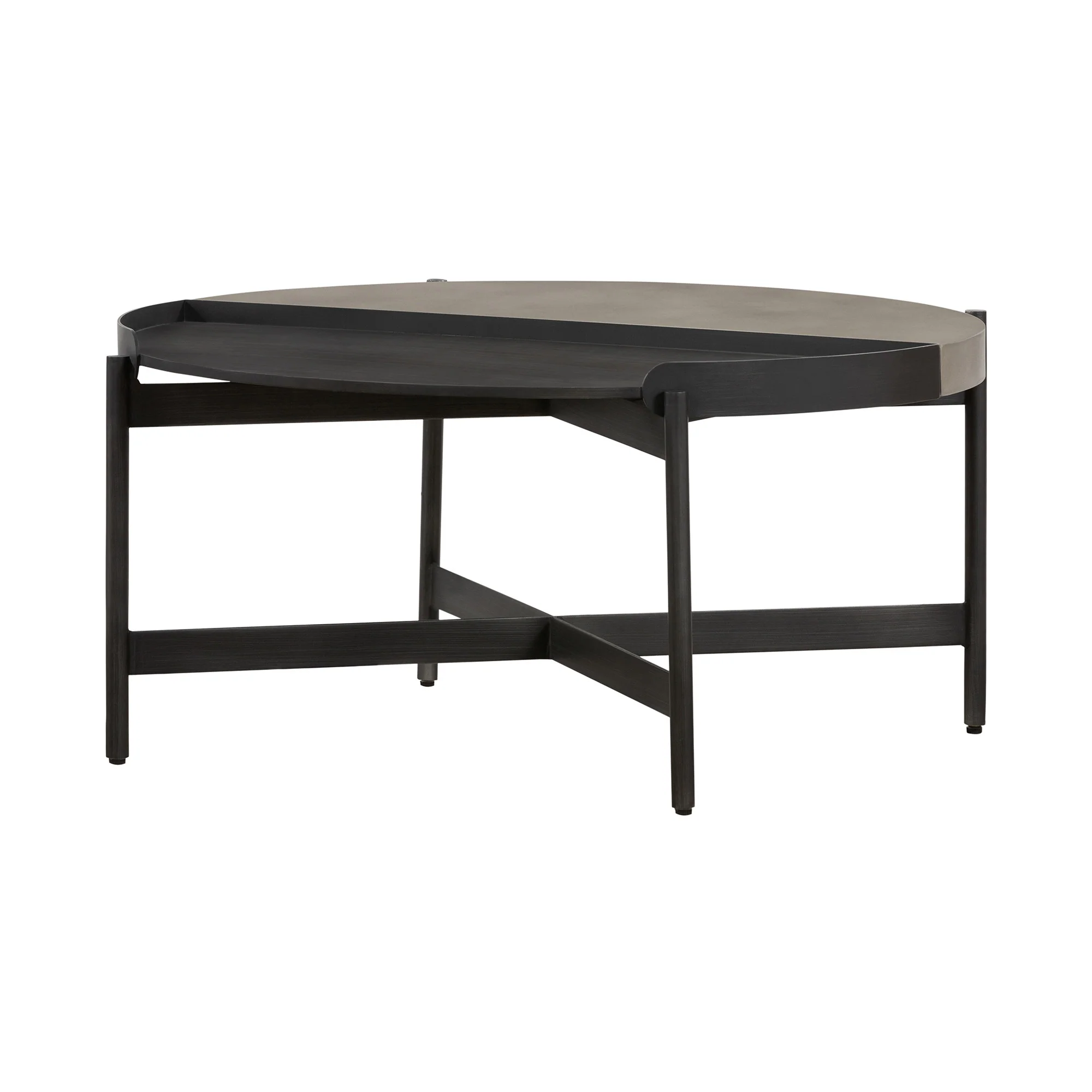 32" Grey Concrete Round Coffee Table By Homeroots