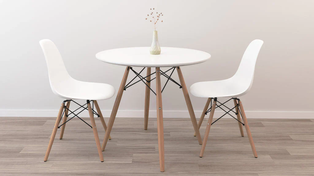 32" Round Eiffel Table Set - Wood Legs By Modholic