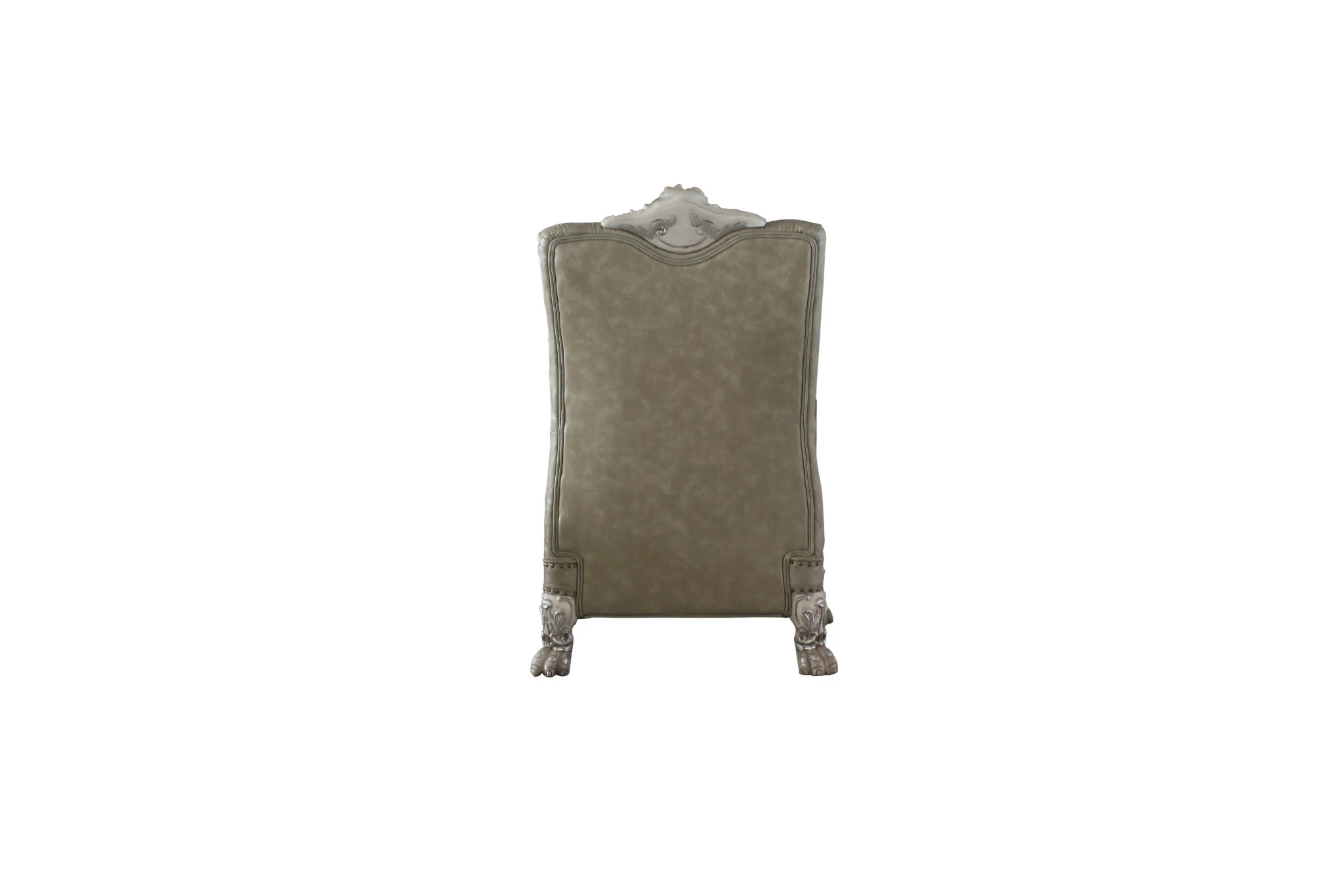 34" Bone Faux Leather Arm Chair By Homeroots - Image 5