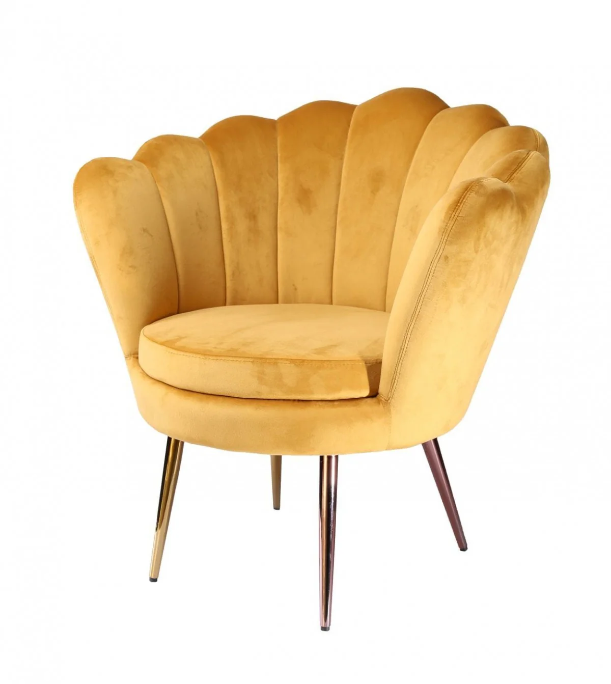 34" Modern Golden Seashell Accent Chair By Homeroots
