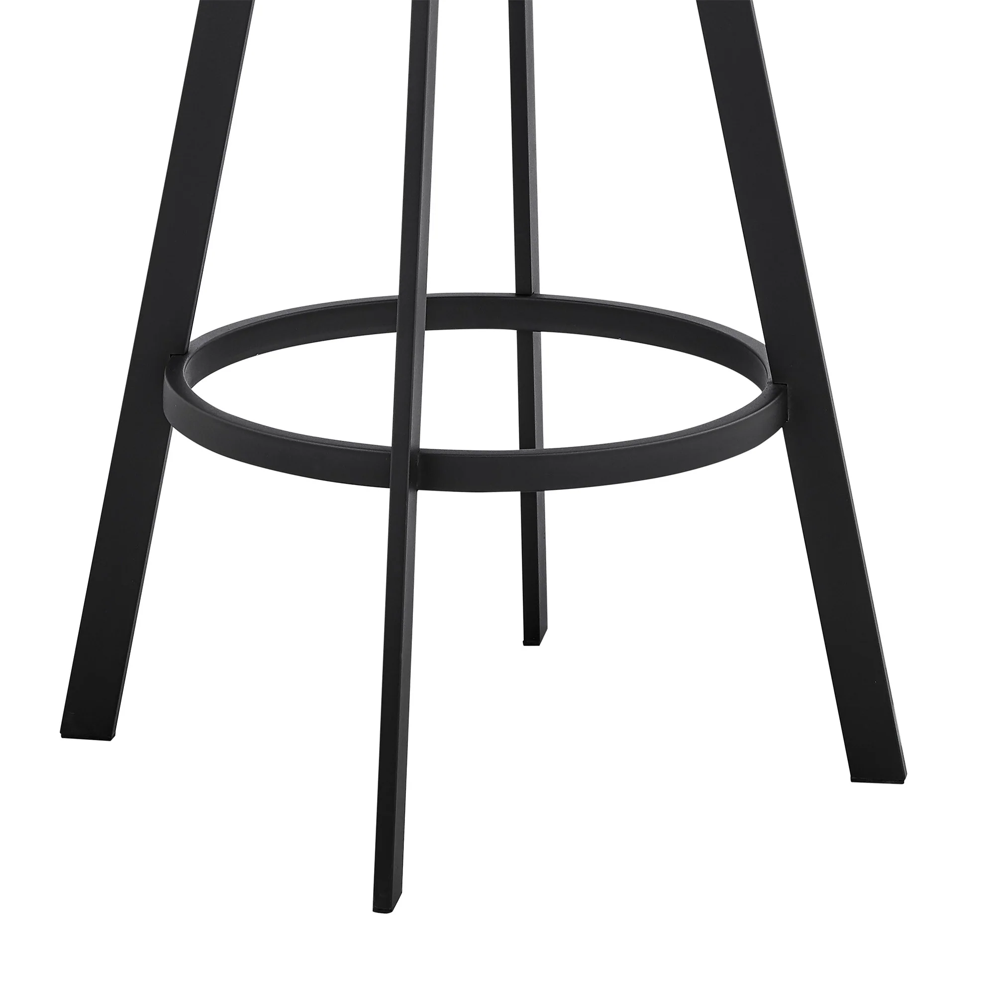 35" Grey Faux Leather And Iron Swivel Low Back Counter Height Bar Chair By Homeroots - Image 9