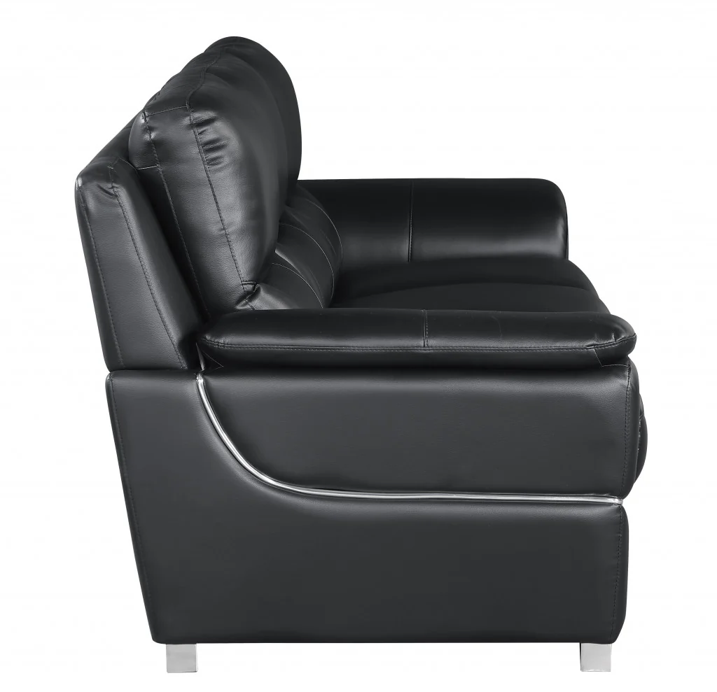 37" Black Chic Leather Recliner Chair By Homeroots - Image 4