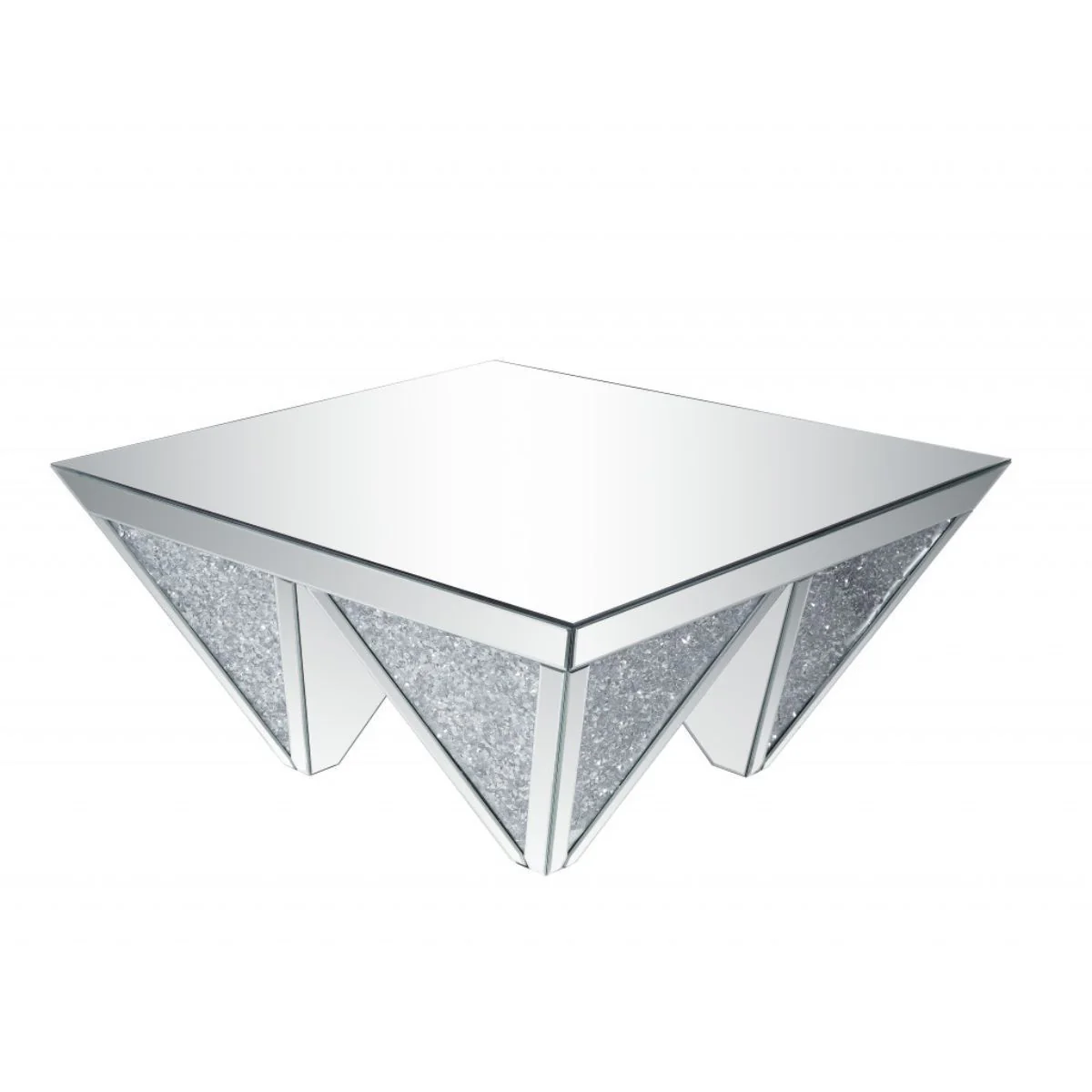 37" Mirrored Mirrored And Manufactured Wood Square Mirrored Coffee Table By Homeroots
