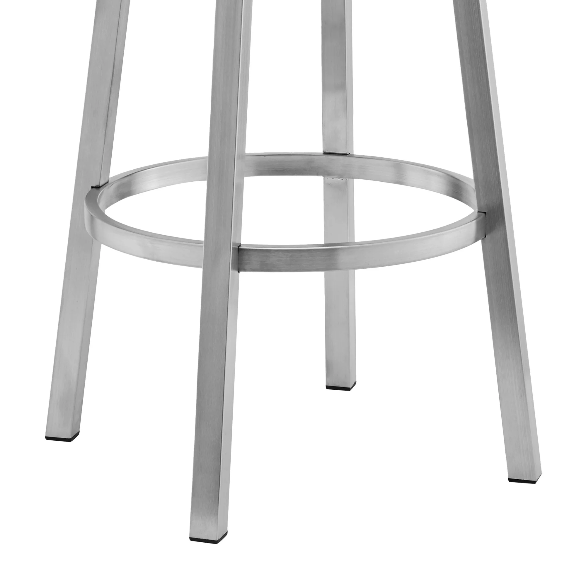 38" Black And Silver Faux Leather Swivel Low Back Bar Height Chair With Footrest By Homeroots - Image 7