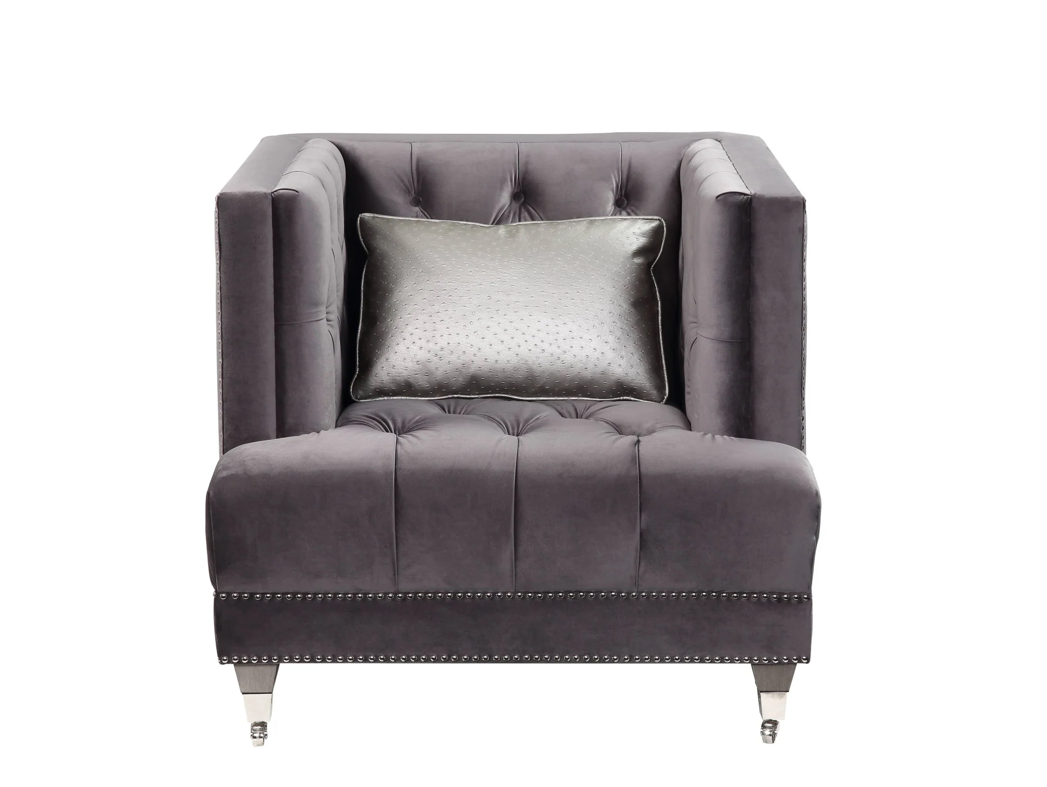 38" Black Tufted Arm Chair By Homeroots